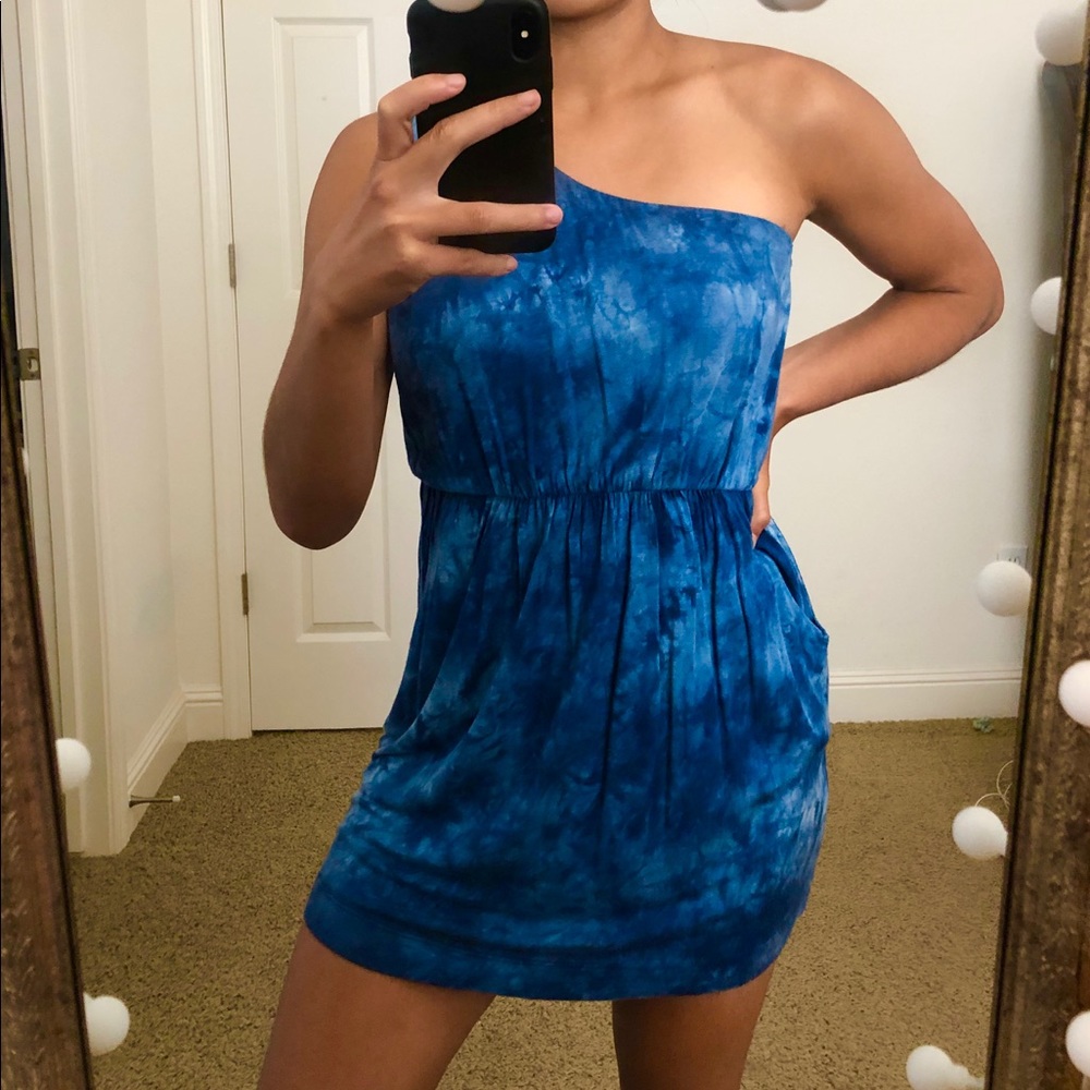 Forever 21 One-shoulder Tie Dye Mini Dress